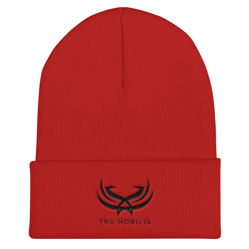 Tru Nobilis Black Emblem Cuffed Beanie - Tru Nobilis