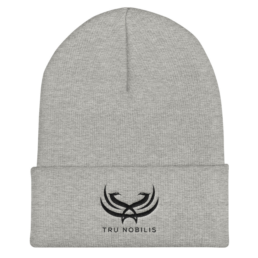 Tru Nobilis Black Emblem Cuffed Beanie - Tru Nobilis