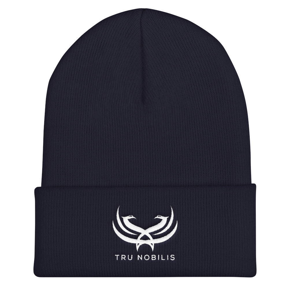 Tru Nobilis White Emblem Cuffed Beanie - Tru Nobilis