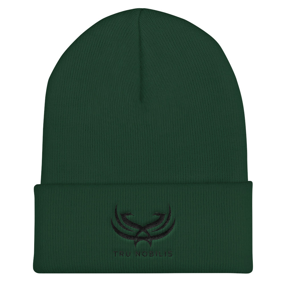 Tru Nobilis Black Emblem Cuffed Beanie - Tru Nobilis