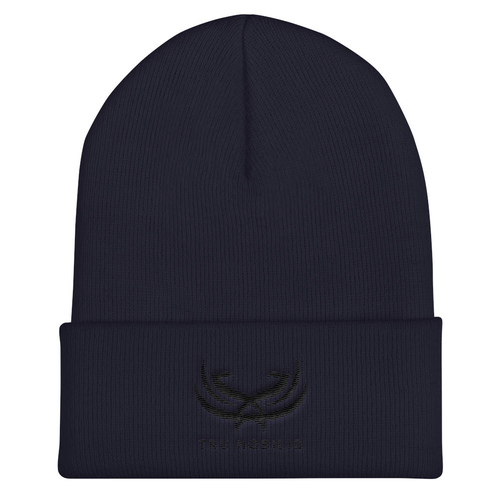 Tru Nobilis Black Emblem Cuffed Beanie - Tru Nobilis